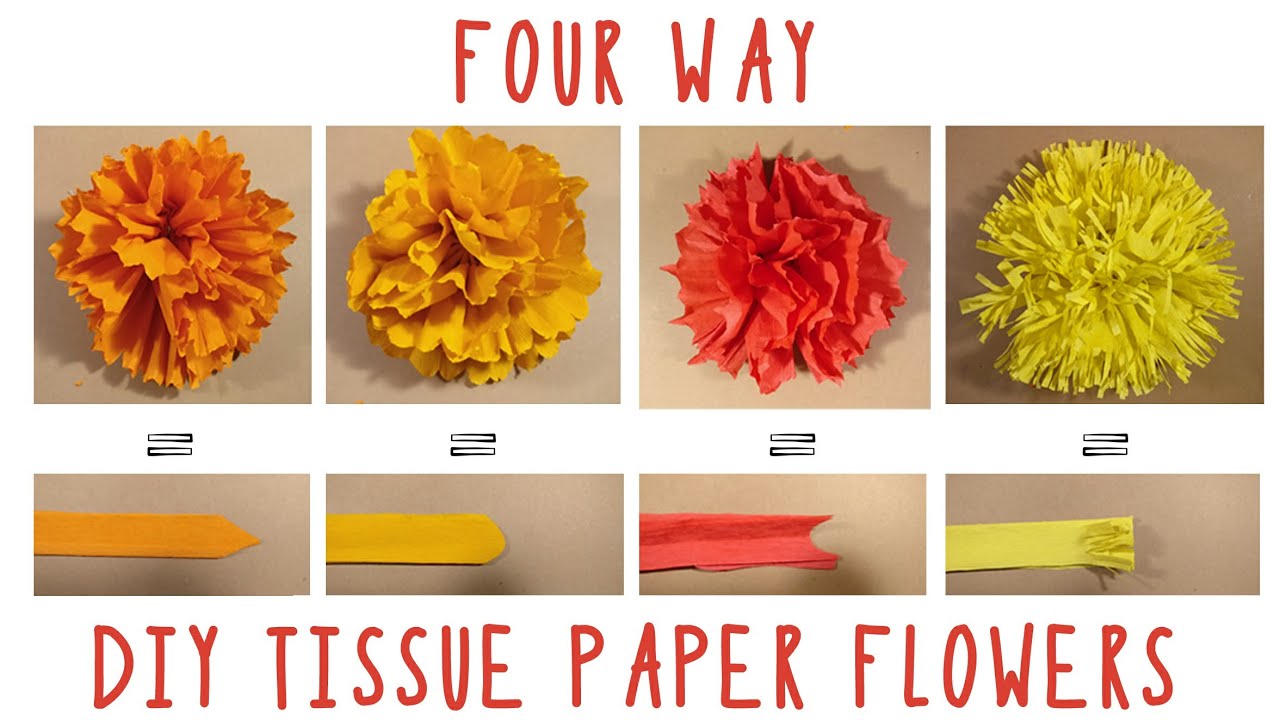 DIY | 4 Easy to make Tissue Paper Flowers | Tissue Flower Tutorial | Hobby Vlogs