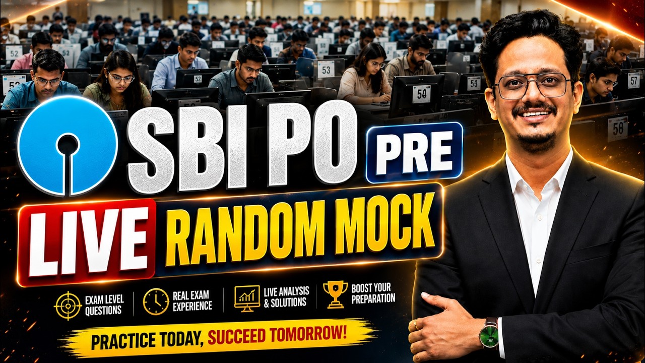 SBI PO Pre 2026 | Live Random Mock| BY - Amit Sir  |