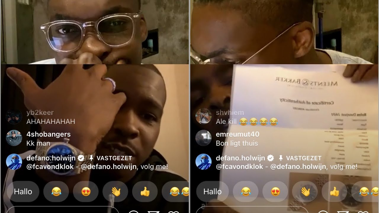 Jermaine Niffer beweert dat zijn rolex echt is. Mensa gelooft hem niet (Defano Live FC Avondklok)