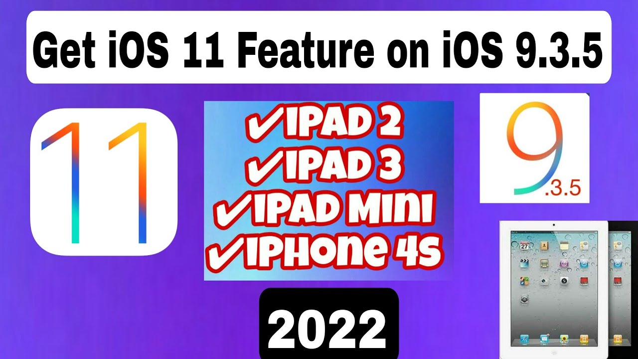 Get iOS 11 Feature on iOS 9.3.5 (2022) iPad 2 , iPad 3, iPad mini,iPhone 4s iOS 9.3.5 || Code By Z
