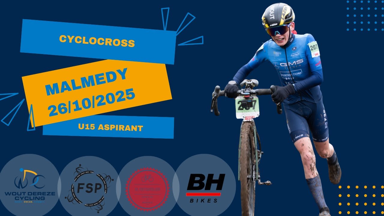 Cyclocross @Malmedy U15  aspirant 8ste plaats 26 oktober 2025