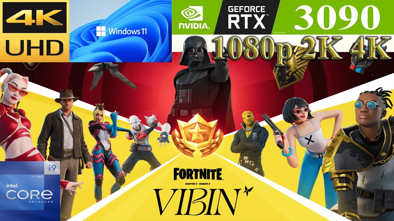 Fortnite: Chapter 3 Season 3 VIBIN | RTX 3090 | 1080p 2K 4K | Max Settings | PC Gameplay Benchmark