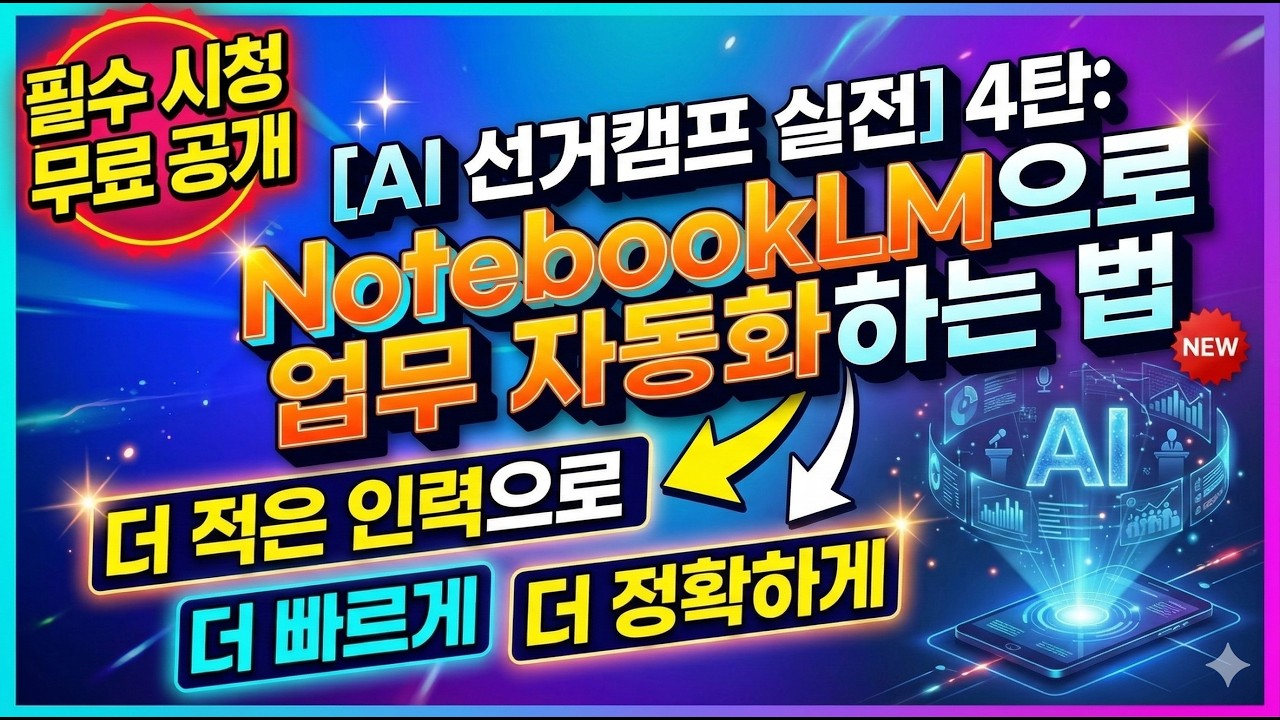 [AI 선거캠프 실전] 4탄: NotebookLM으로 업무 자동화하는 방법