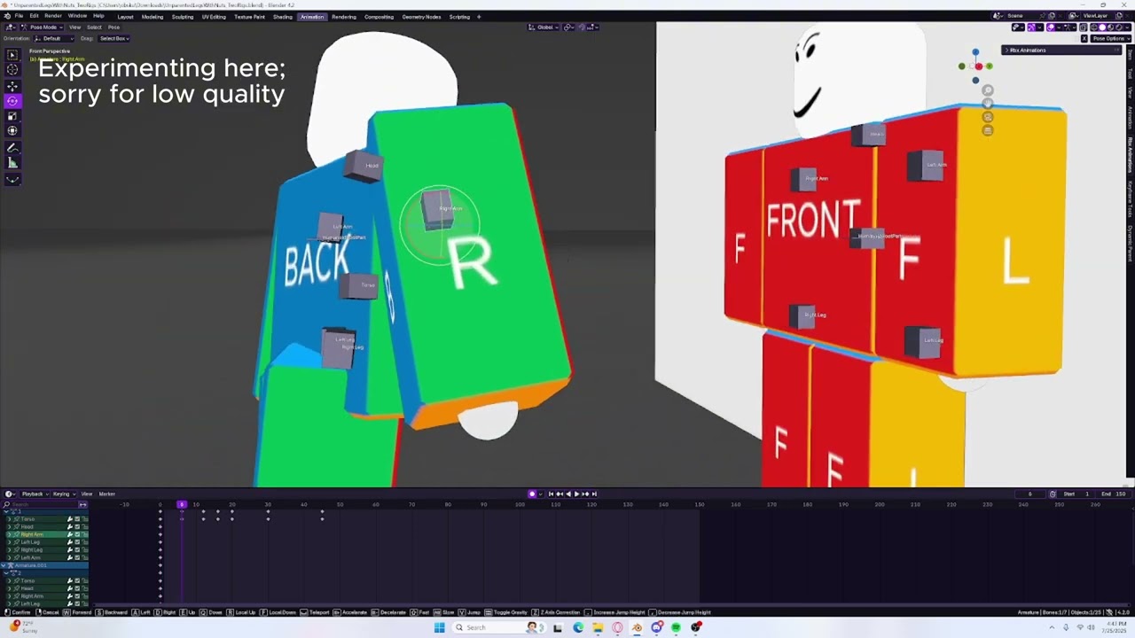Watch me make a animation (Wallcombo/timelapse) (Blender/Roblox Studio)