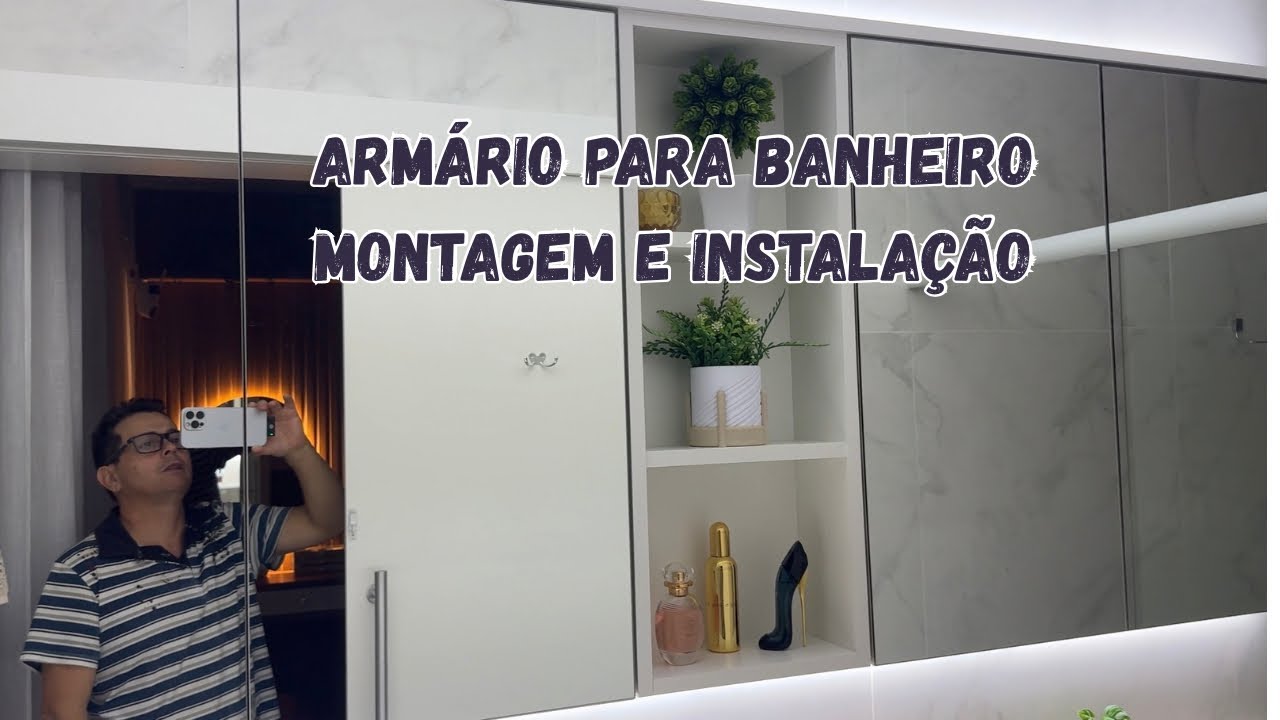 Montagem e instalação de armários aerio para banheiro com porta de espelho 