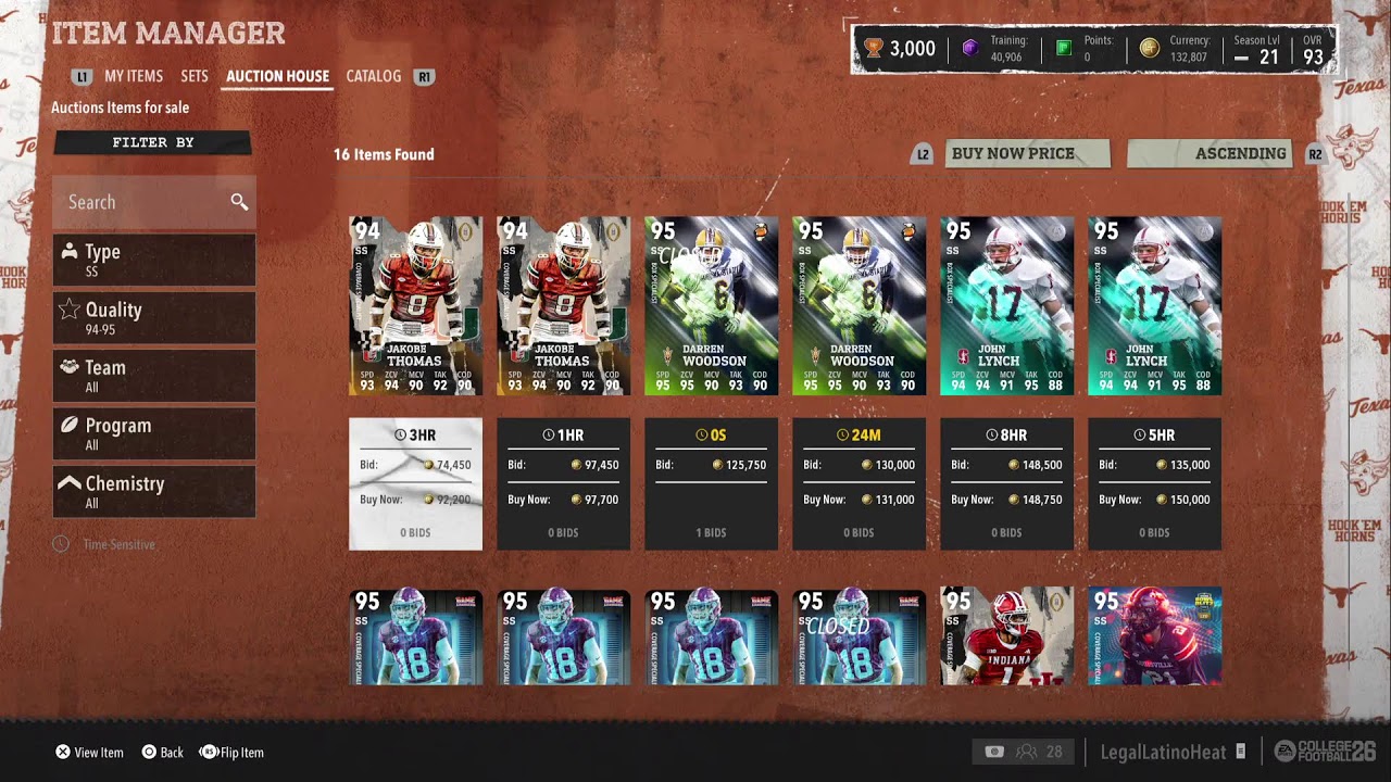 College football 26 Texas longhorn LIVE PS5 GAMEPLAY ultimate team