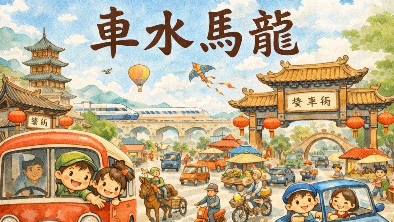 【成語故事小書房 23】｜車水馬龍｜來自《後漢書》的成語故事，原來這麼有畫面