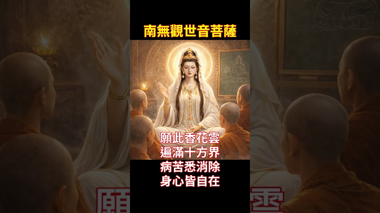 #大悲咒#南無觀世音菩薩，願聞此聖號者，身心清淨，遠離煩惱，災厄消除，福慧增長。