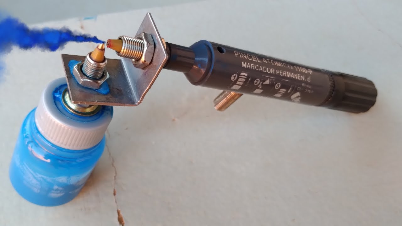 FANTÁSTICA CONSTRUÇÃO DE UM AERÓGRAFO/PISTOLA DE PINTURA CASEIRO, COM MATERIAIS SIMPLES #diy
