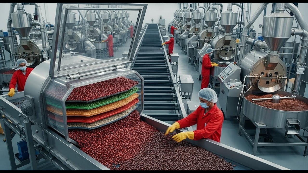 Inside the Coffee Processing Factory: From Raw Coffee Cherries to Roasted Beans (Full Process)