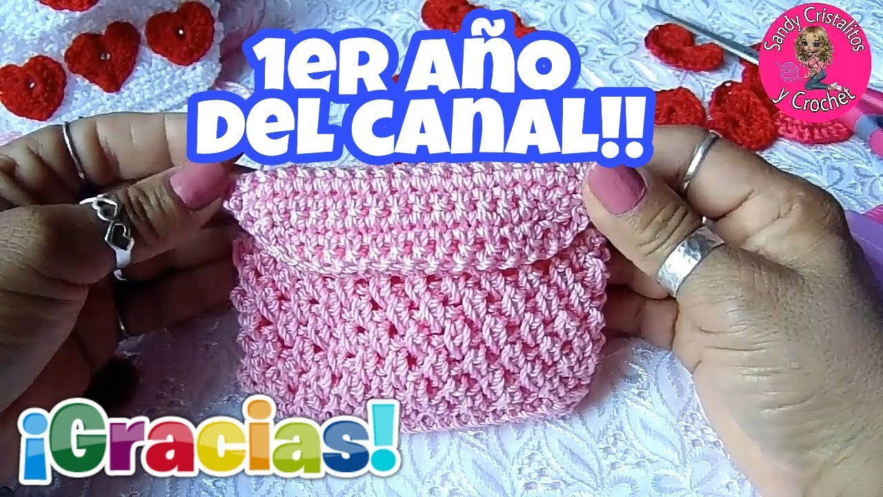 Monedero a crochet c/tapita | Agradecimientos y saludos por cumplir un año del canal 🙂