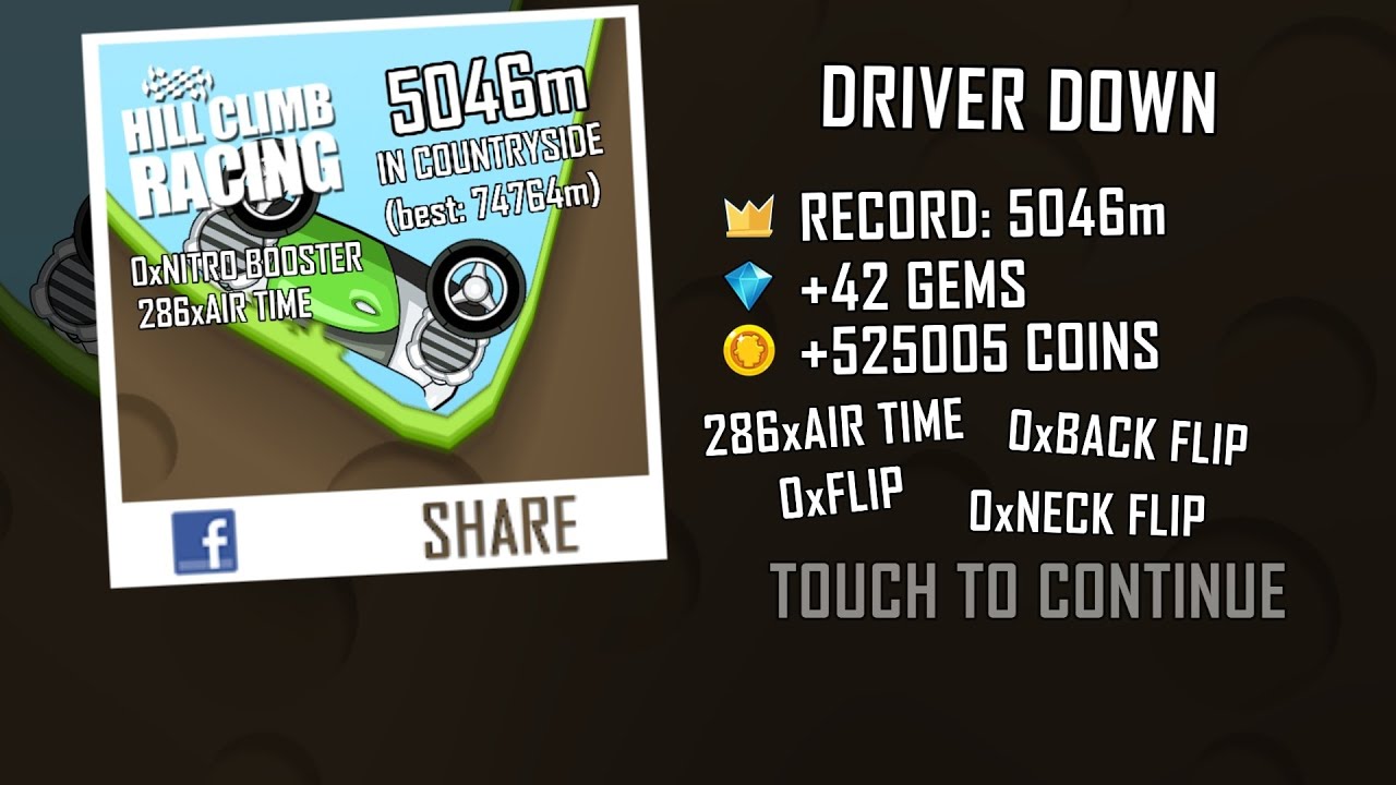 Hill Climb Racing 1.67.4 (120 fps): Electric Car + Countryside 5046m (full run)