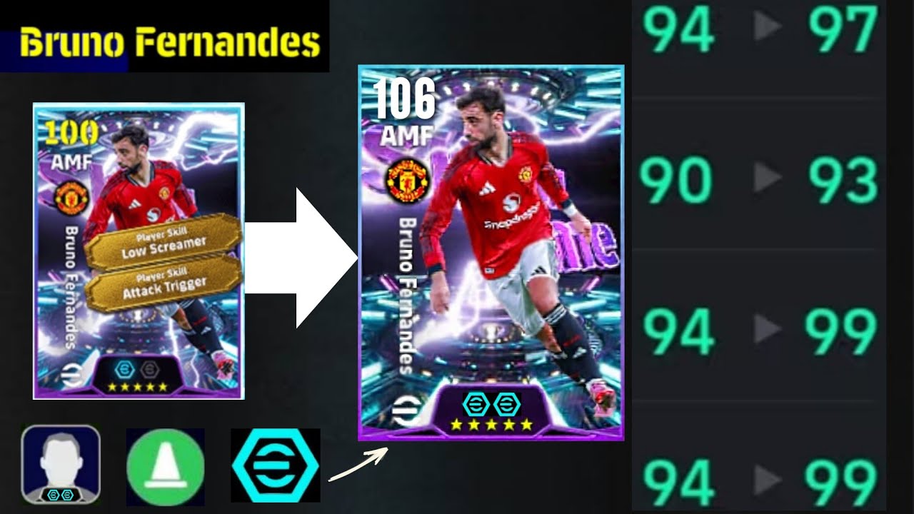 Bruno Fernandes 106 Best Training With Booster | Player Progression eFootball 2026