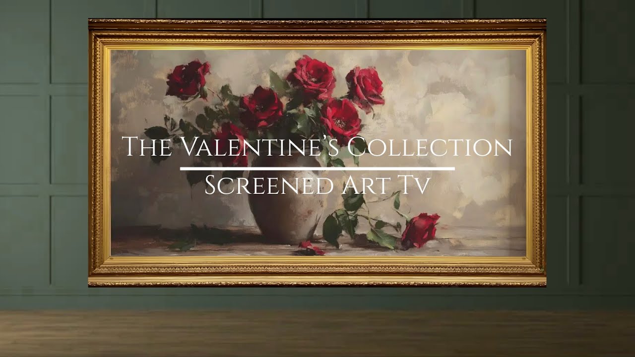 Valentine’s Day TV Art | Floral TV Art | Red Floral TV Art | Screensaver TV Art | 5 Hours