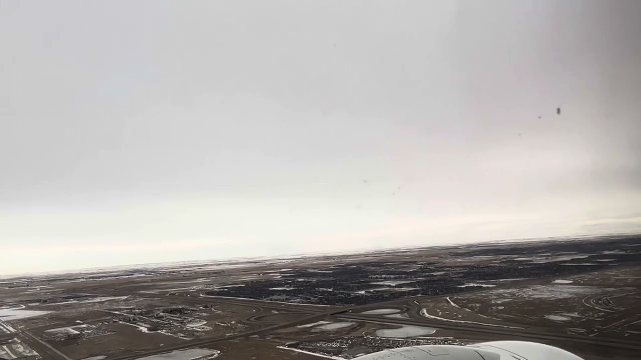 Calgary Airport Alberta Canada Plane landing in winters (March,2023)