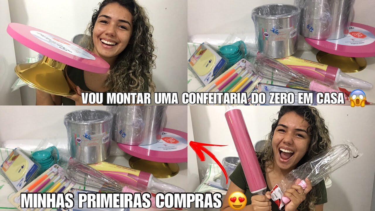 PRIMEIRAS COMPRAS PARA MONTAR MINHA CONFEITARIA EM CASA 😍❤️