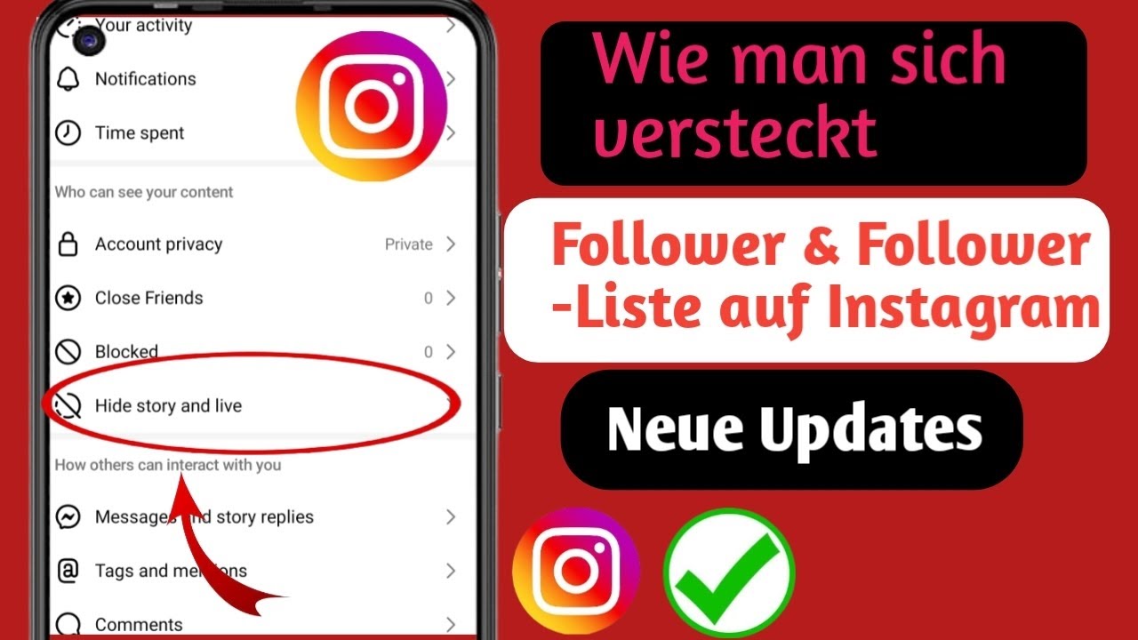 So verstecken Sie Follower und folgende Liste auf Instagram 2024 | Follower auf Instagram ausblenden