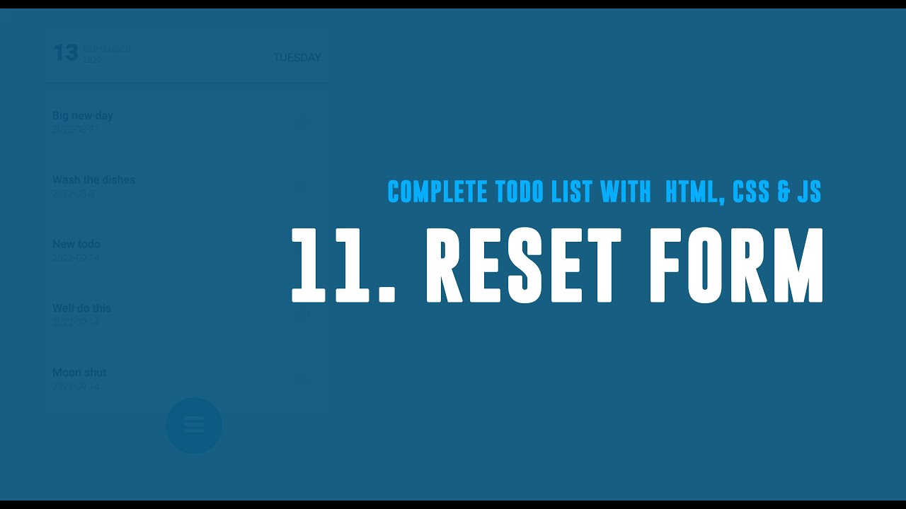 11 Reset form