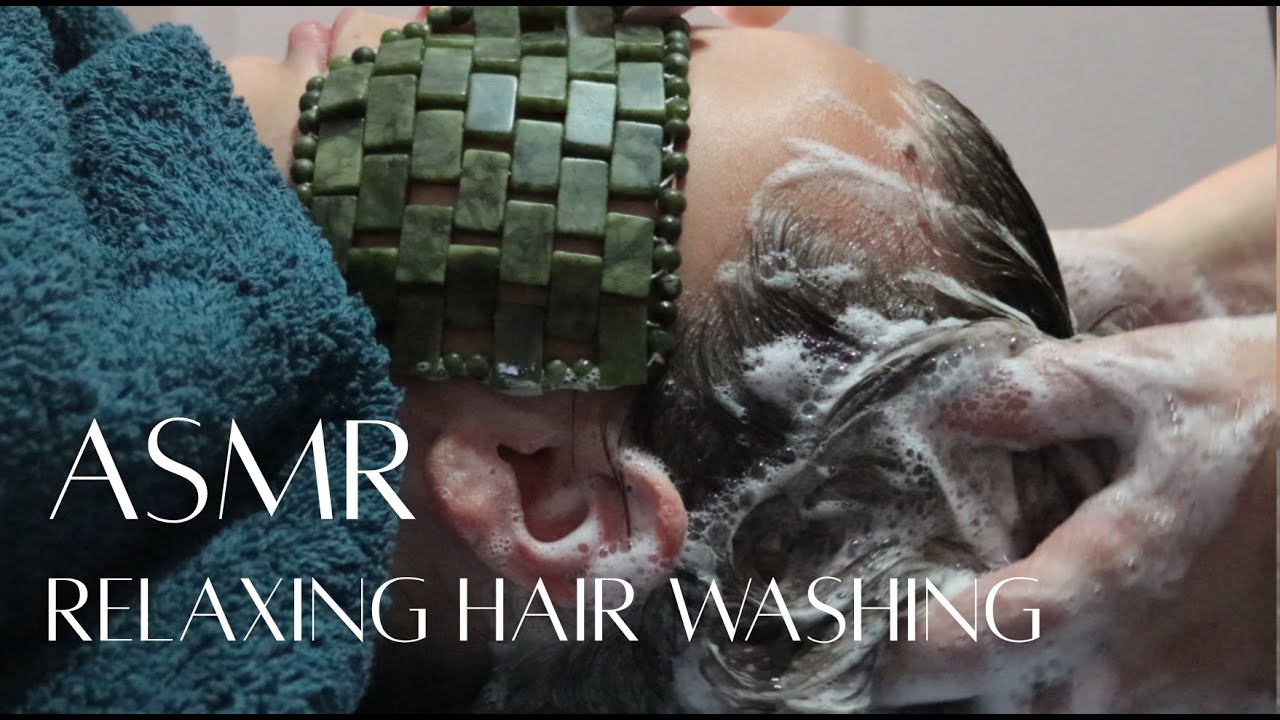 ASMR Relaxing Hair Wash 🌿 Soft Water & Scalp Massage Sounds