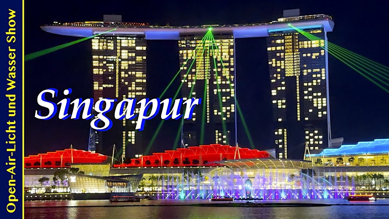 Spectra - Open-Air-Licht und Wassershow  am Marina Bay Sands - Singapur.    4K-UHD