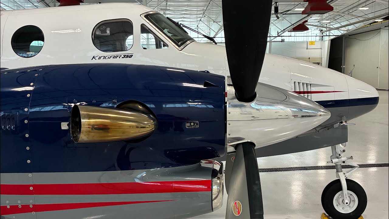 King Air 350 Engine Start to Full Reverse | Powerful Turboprop Sounds