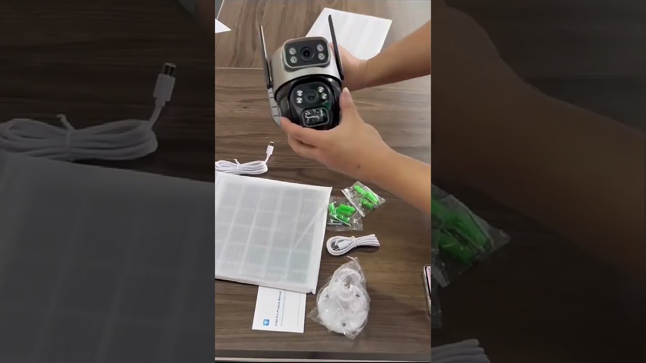 ZEWNĘTRZNA KAMERA SOLARNA 4G KARTA SIM 4K TYP-C DWA OBIEKTYWY 8MP APLIKACJA
