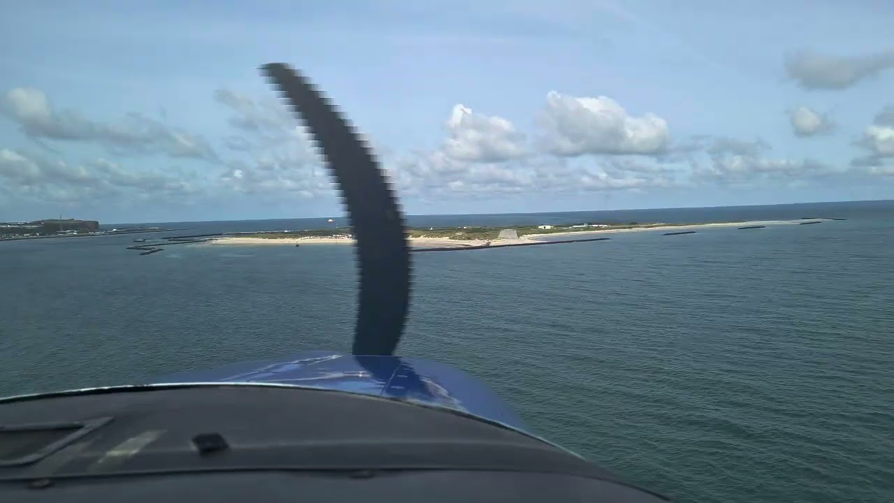 Flugplatz Helgoland Düne Anflug Cessna 182 RG  Piste 33
