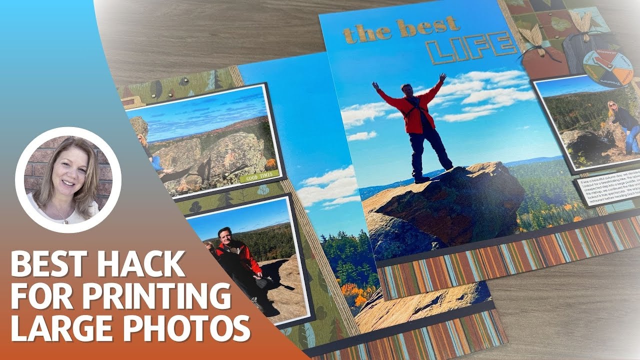 Best Hack For Printing Large Photos At Home | Scrapbook Layout Idea