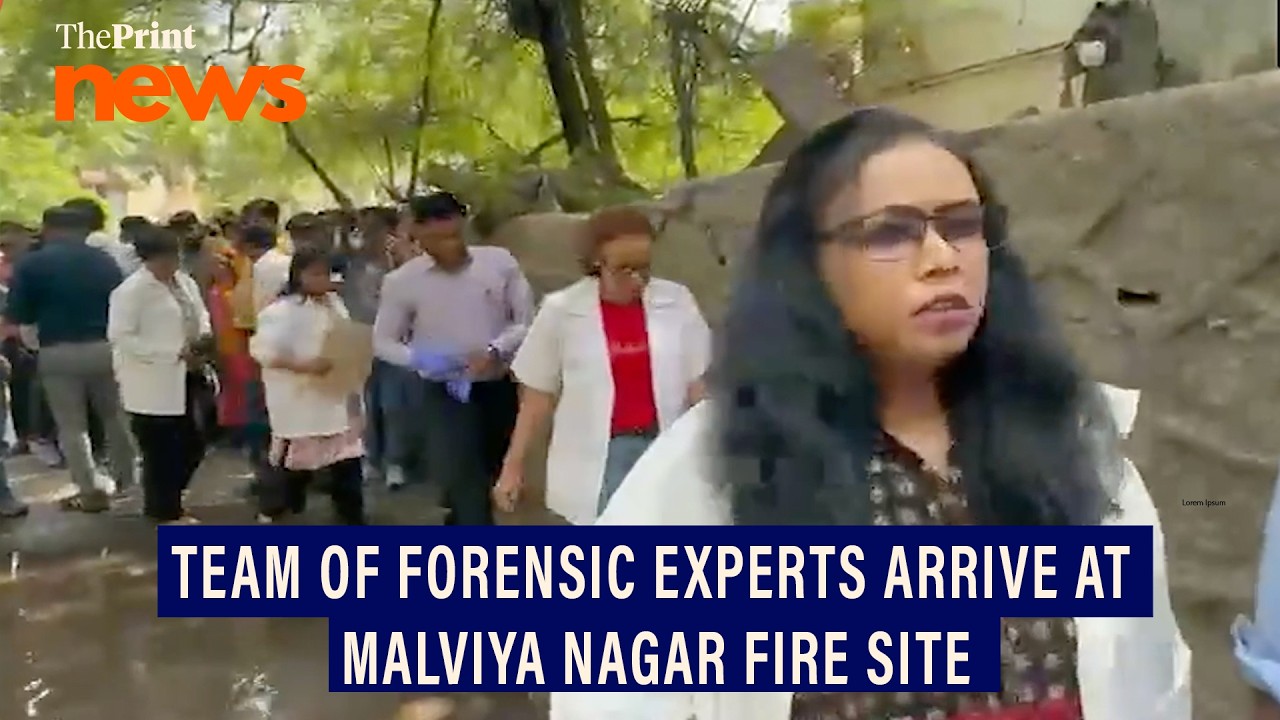 A team of forensic experts arrives at the Malviya Nagar fire site