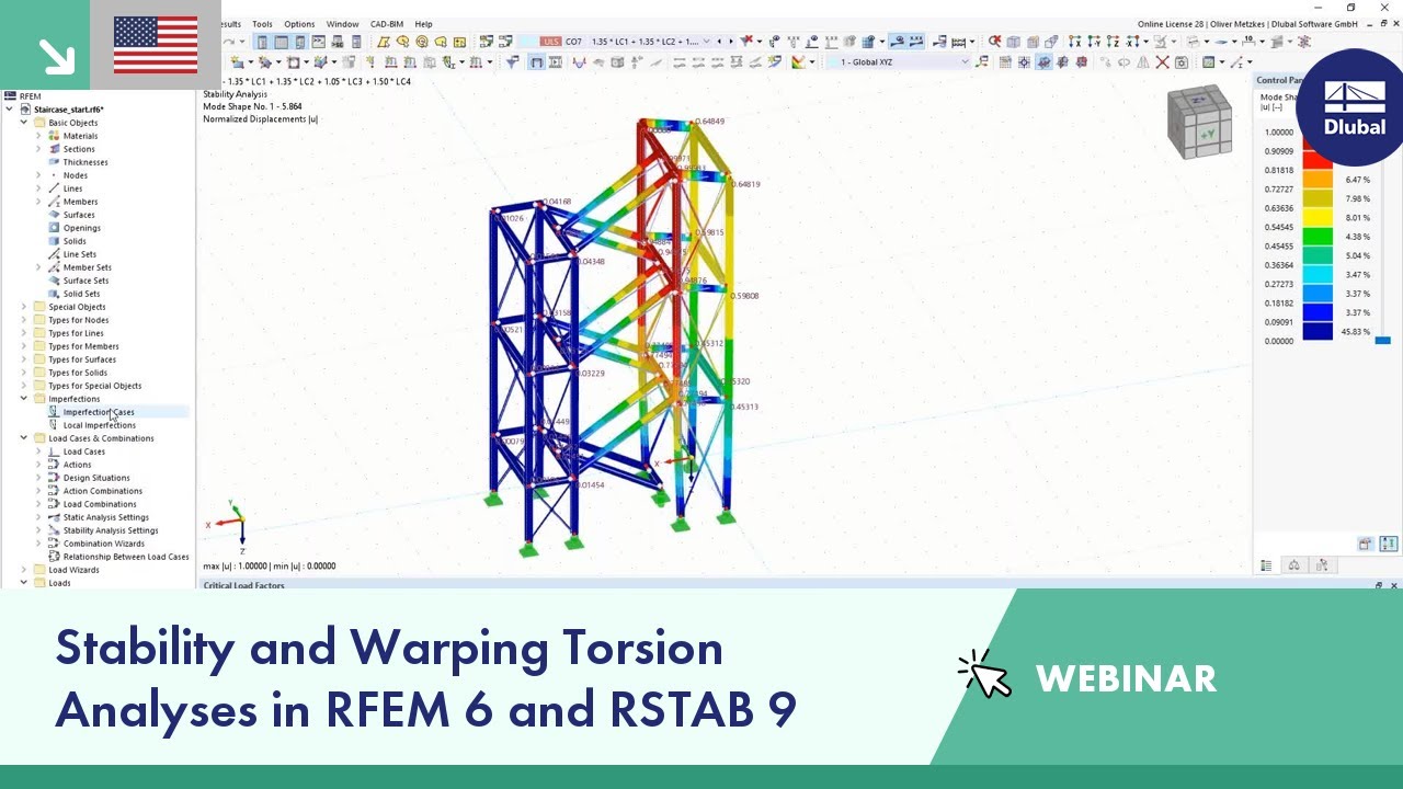 Webinar | Stability and Warping Torsion Analyses in RFEM 6 and RSTAB 9
