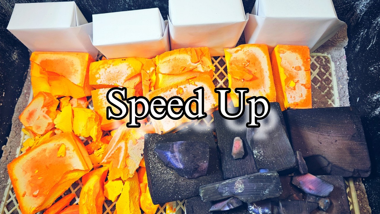 Speed Up Black Dyed Failed again 😞😞😞Yellow Black Dyed Crush Gym Chalk ASMR Satisfying Relaxing Dusty