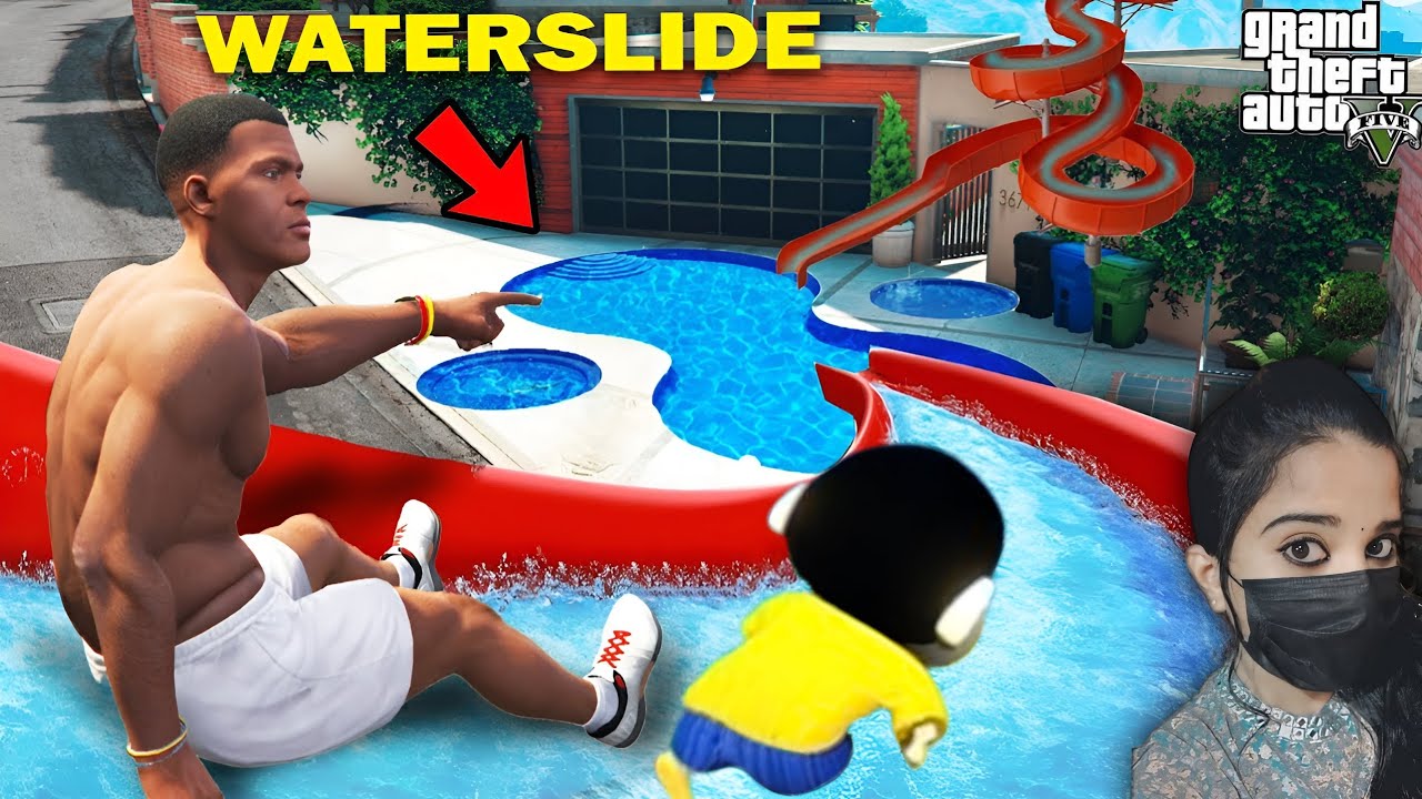Franklin Opening a Biggest Water Park in His House - GTA 5 #104