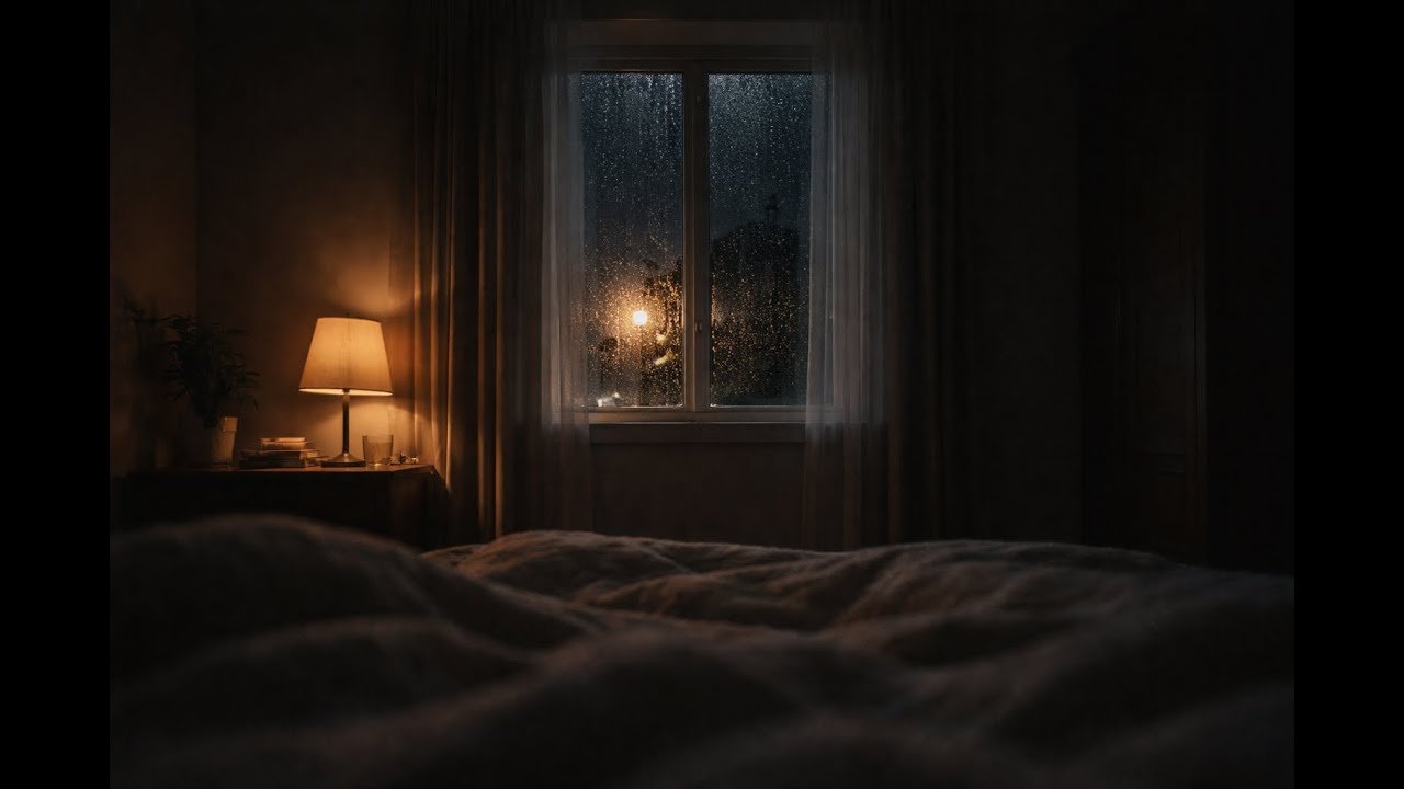 Gentle Night Rain | Dark Screen | Sleep & Focus | 3 Hours