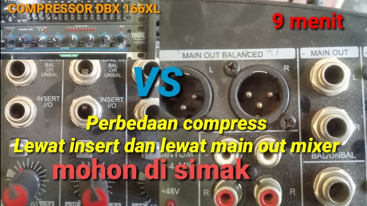 perbedaan pemasangan compressor ke insert mixer dengan ke main out mixer