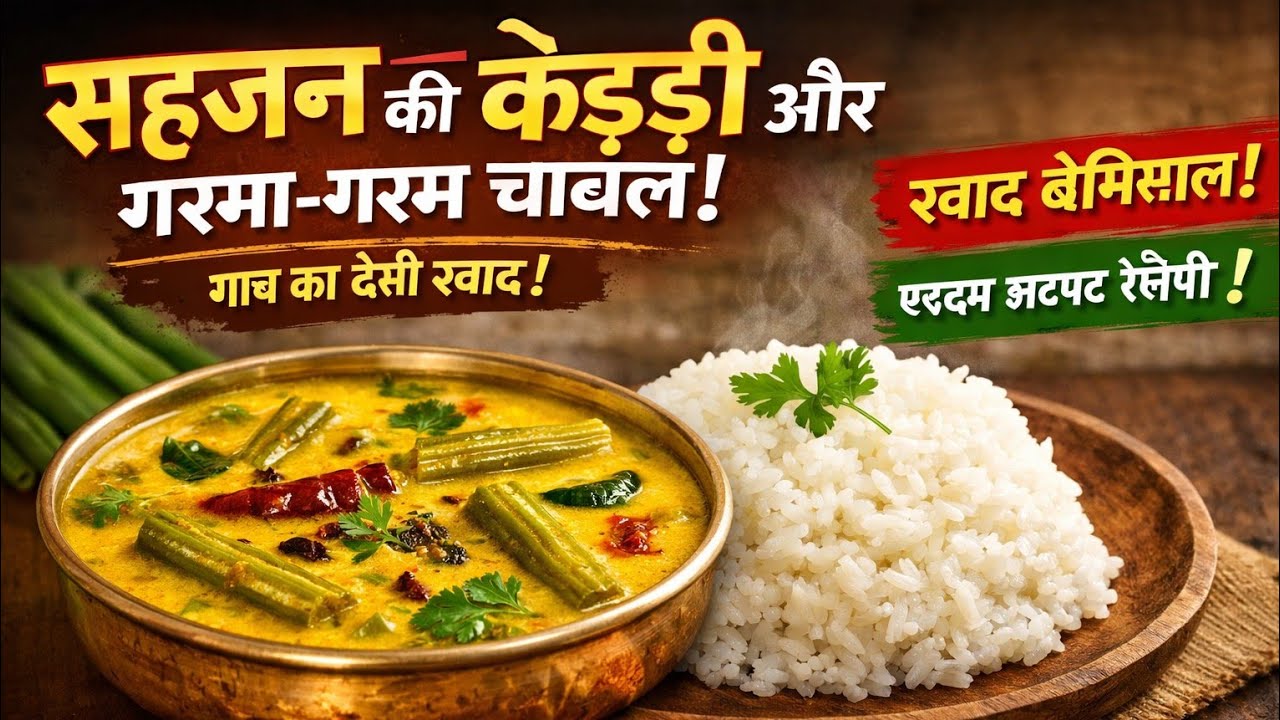 सहजन की कढ़ी और गरमा-गरम चावल | गांव का देसी स्वाद ki | Sahjan Kadhi Recipe