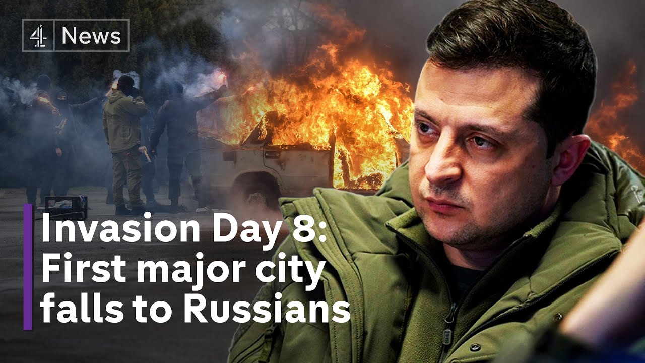 Russia Ukraine conflict: First major city falls to Russians as a million refugees flee Ukraine