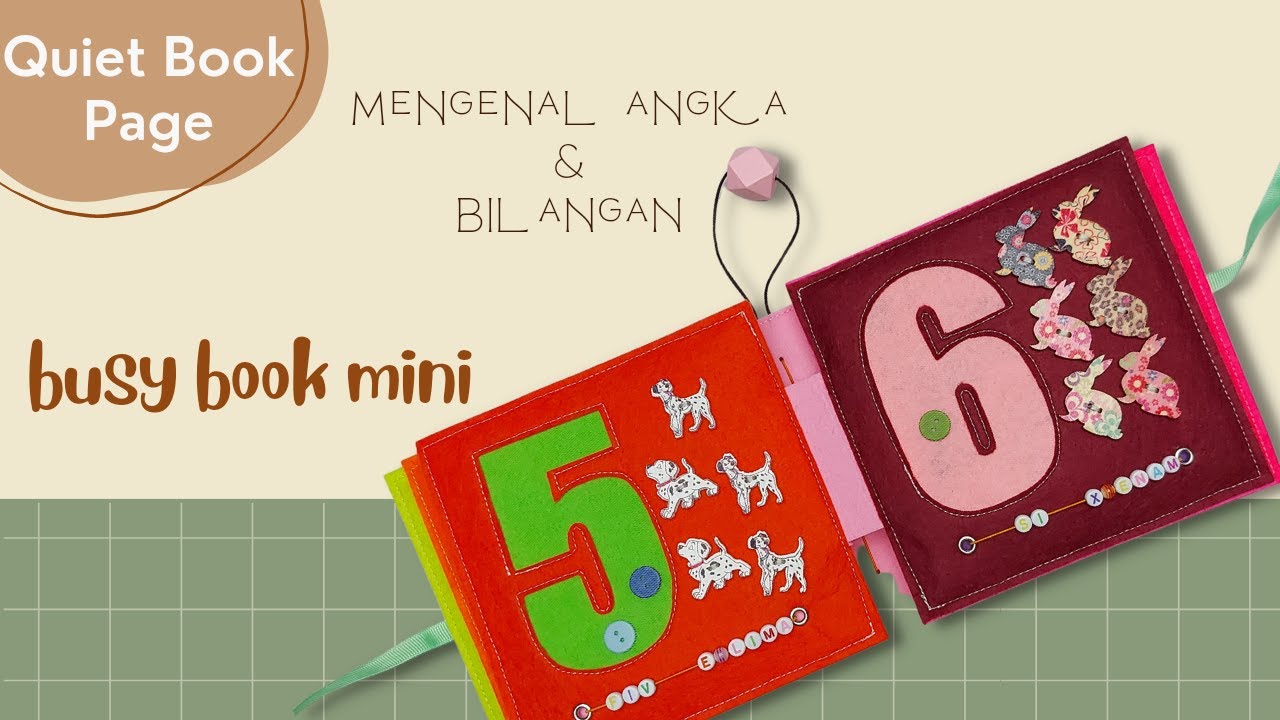 Quiet Book Tutorial with Pattern | Full Sewing English-Malay Numbers Felt Book | DIY Busy Book #36