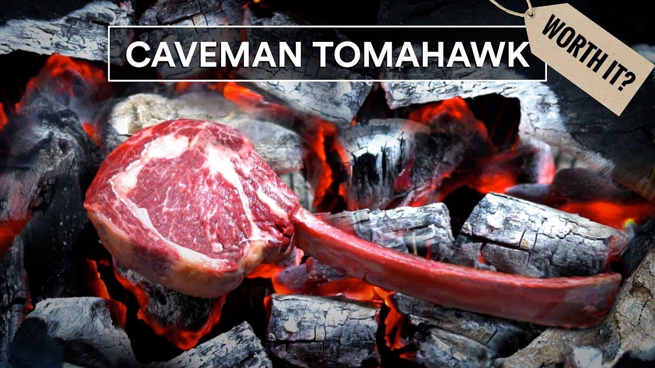 Caveman TOMAHAWK STEAK worth it? Grilled Directly on Charcoal!
