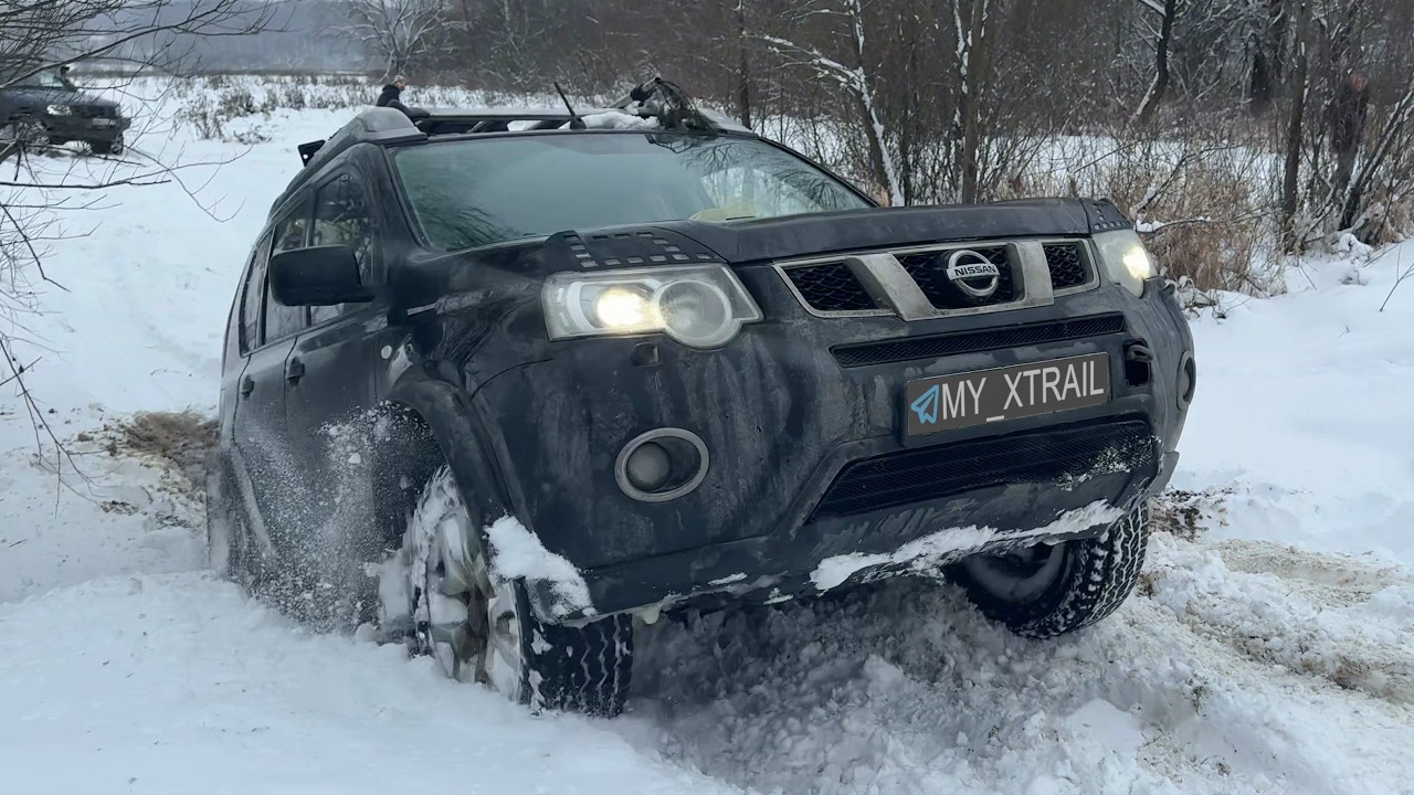 X-Trail на бездорожье. Много снега на веревочке. Маршрут 