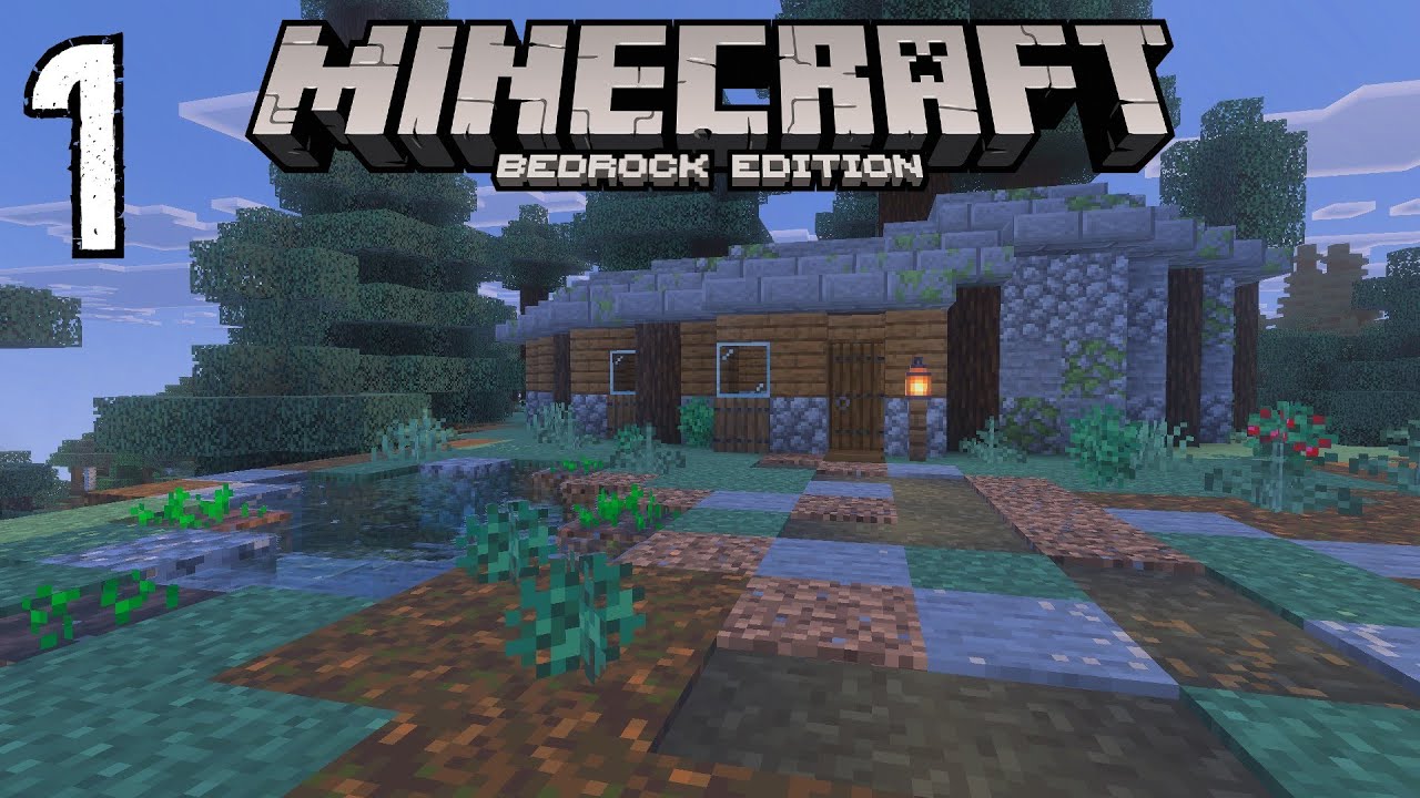 Minecraft BEDROCK Guide LET'S PLAY - Starter Base And More!!