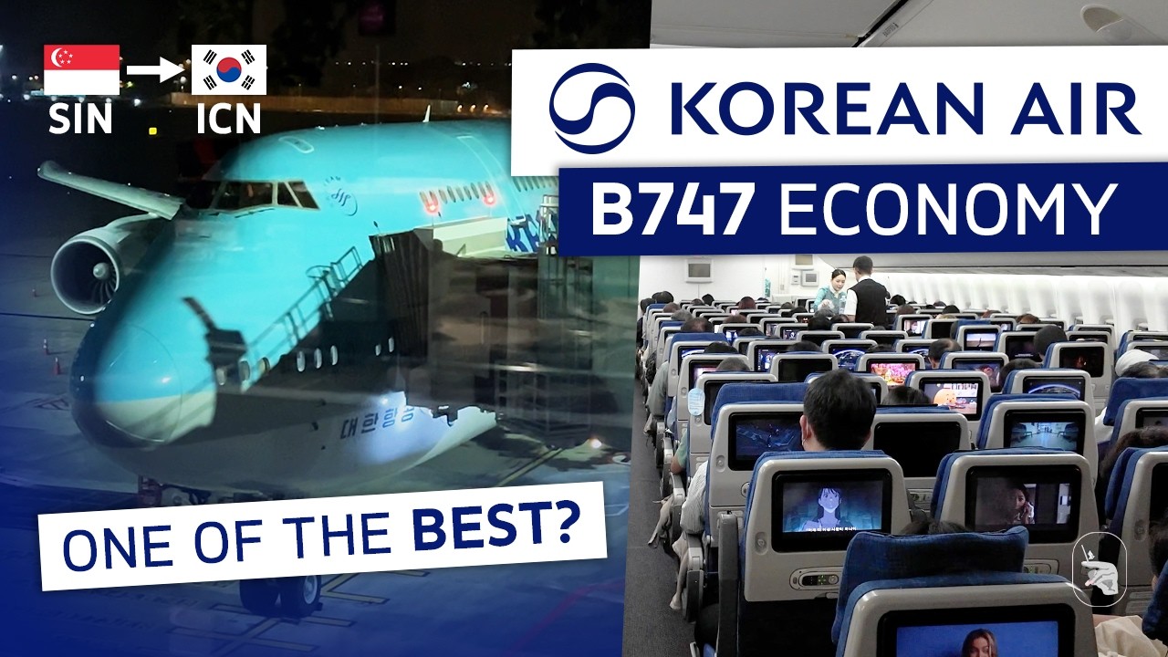 KOREAN AIR 747-8 Economy Class Review | Singapore to Seoul | Trip Report ✈️
