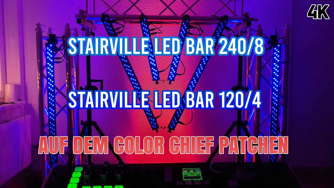 Tutorial Stairville LED BAR 240/8 & 120/4 RGB DMX 30° auf dem Eurolite Color Chief Patchen 4K 60 FPS