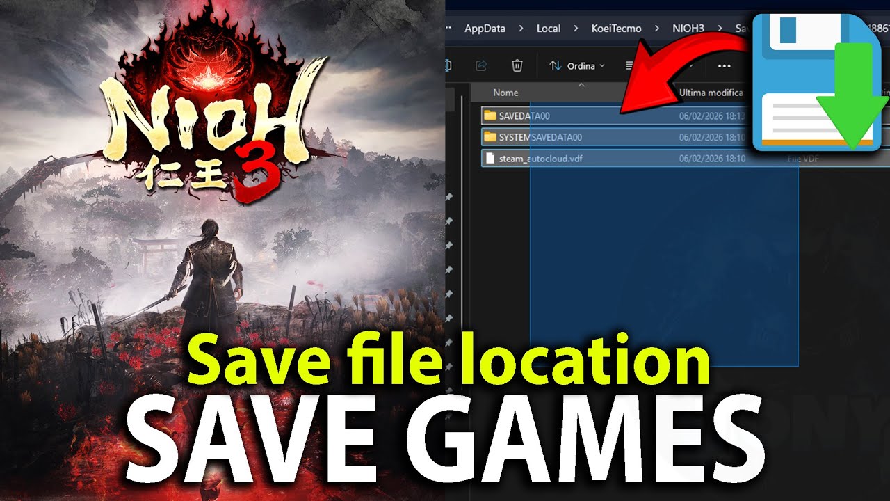 Nioh 3 | SAVE GAMES / save file location - dove trovare la cartella dei salvataggi - tutorial