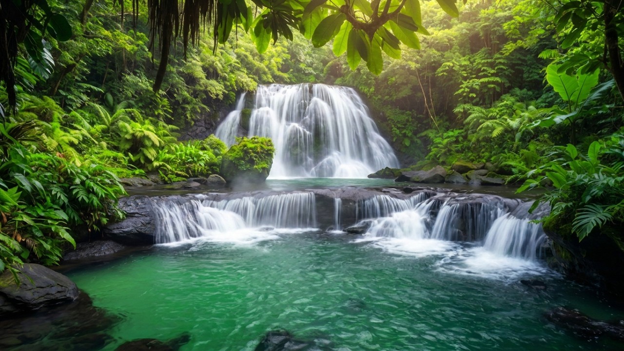 Peaceful Waterfall Sounds 💧 Stress Relief & Deep Relaxation