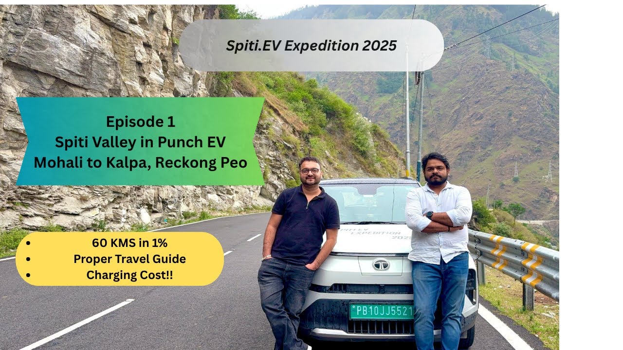 ⚡ Mohali to Kalpa in Tata Punch EV | Spiti Valley EV Drive – Part 1 🏔️🔋