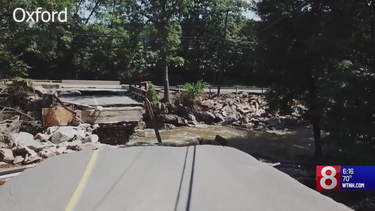 News 8 drone footage captures flood damage in western Connecticut