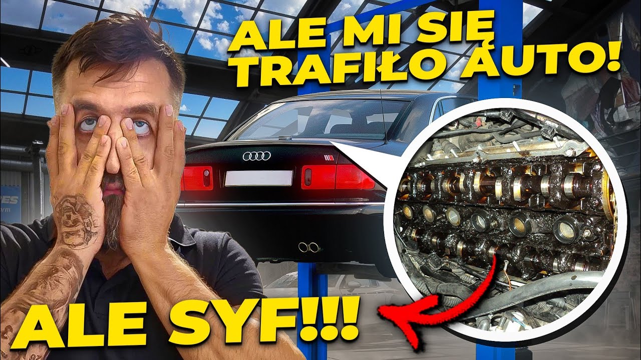Otworzył  silnik a tam lekkie zdziwienie. Audi A8