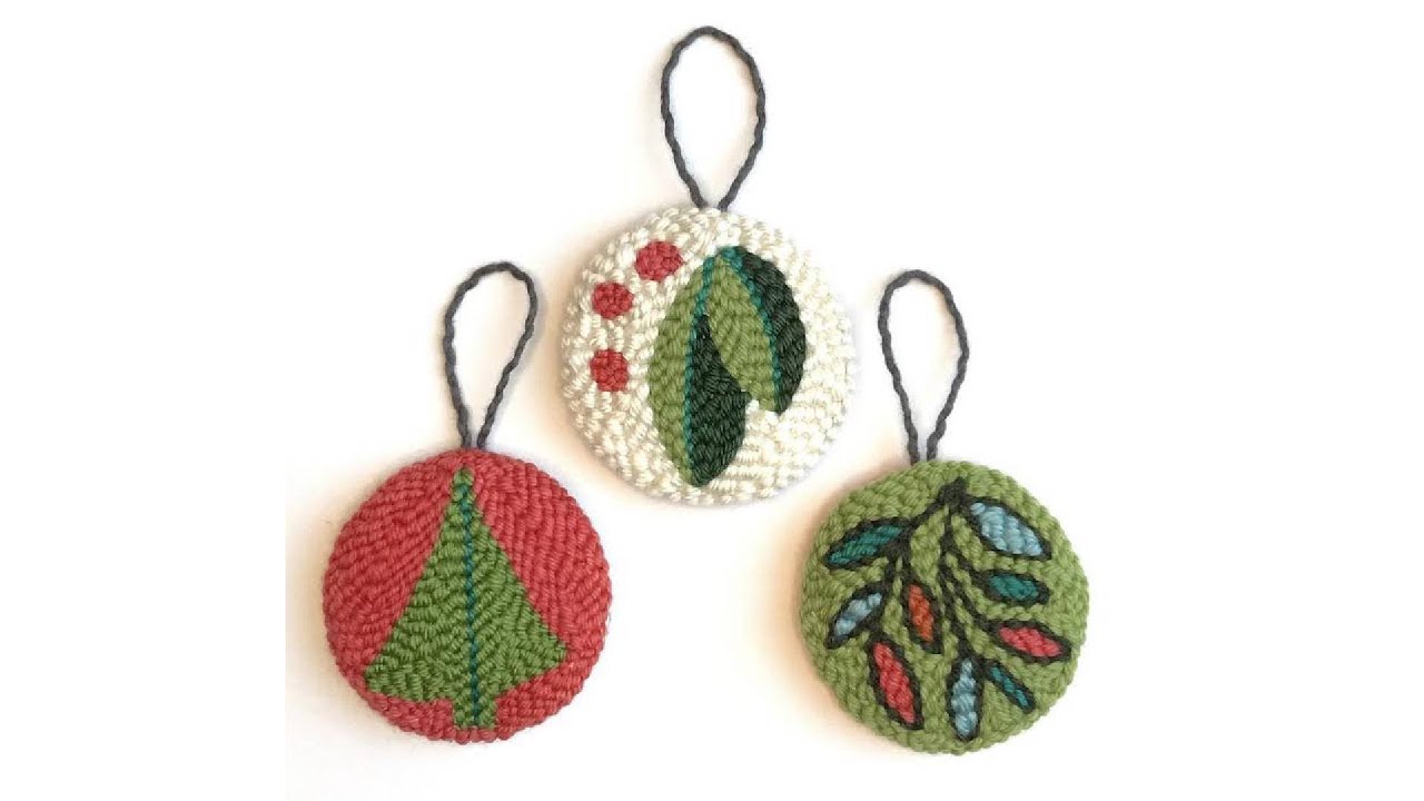 Punch Needle Baubles - mini projects that make great ornaments and decorations