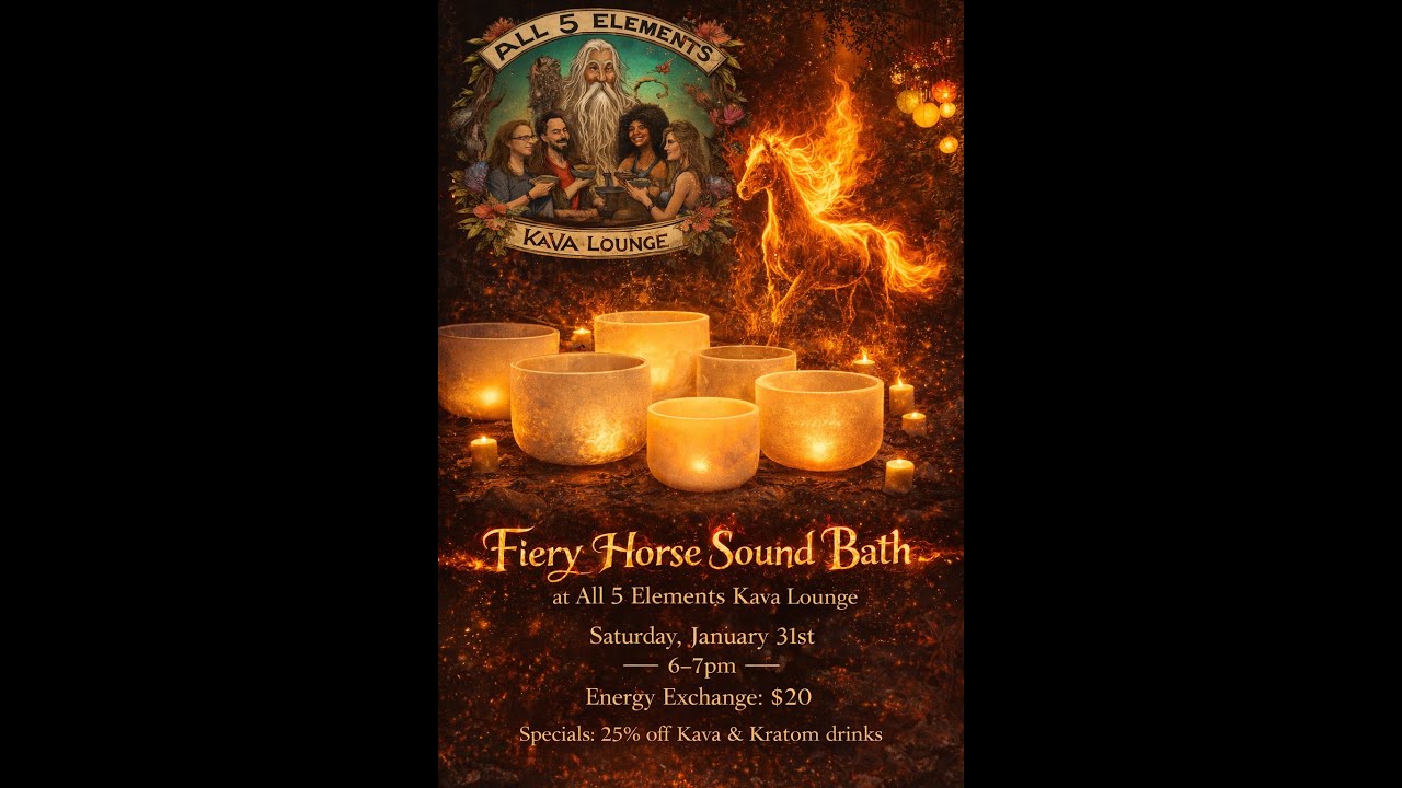 Sound Bath - LIVE STREAM: All 5 Elements Kava Lounge #soundbath #youtubelivestream #fullmoonenergy