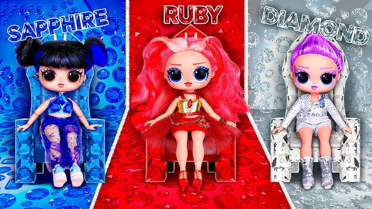 Creating Diamond, Ruby & Sapphire Demon Hunters Rooms! 10 DIYs for L.O.L. Dolls